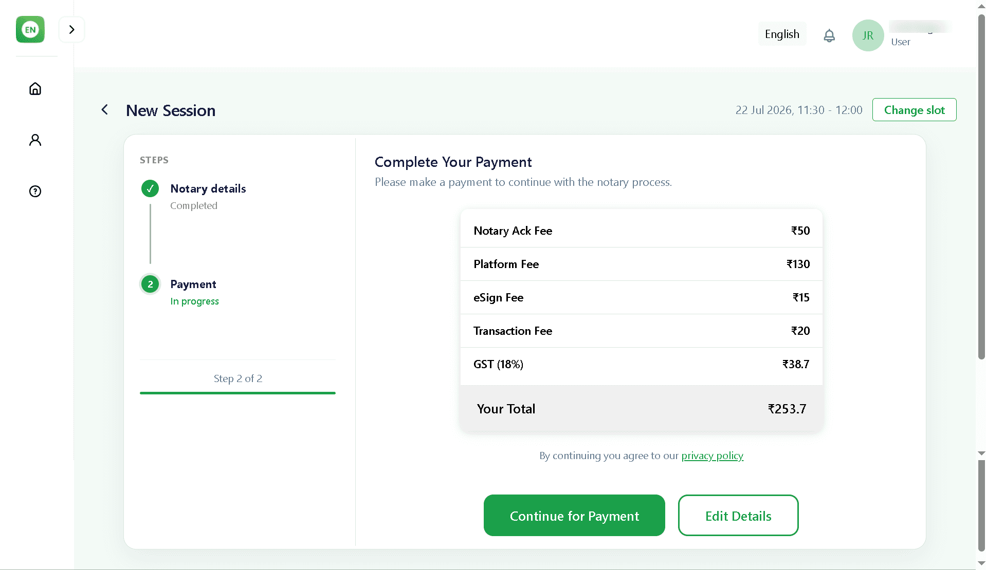 User Payment